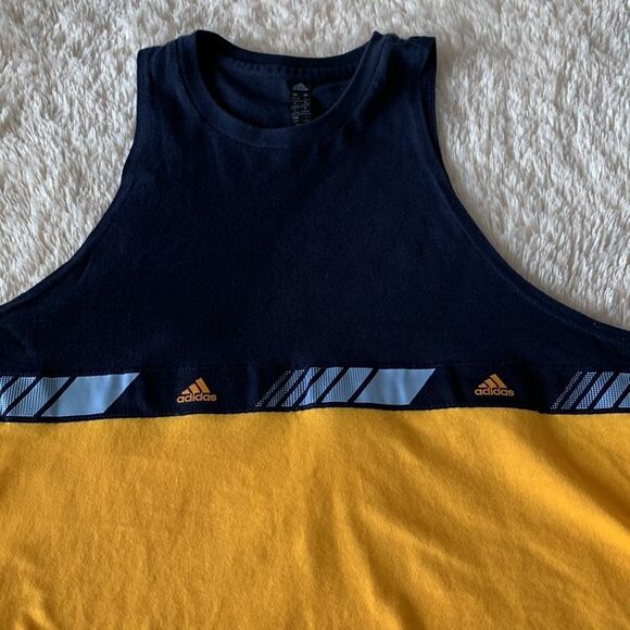 Adidas blue and yellow crop top tank large - Picture 6 of 16